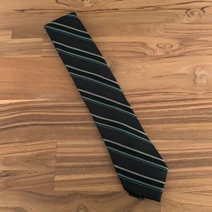Axcess Neck Tie Black with Green Stripes